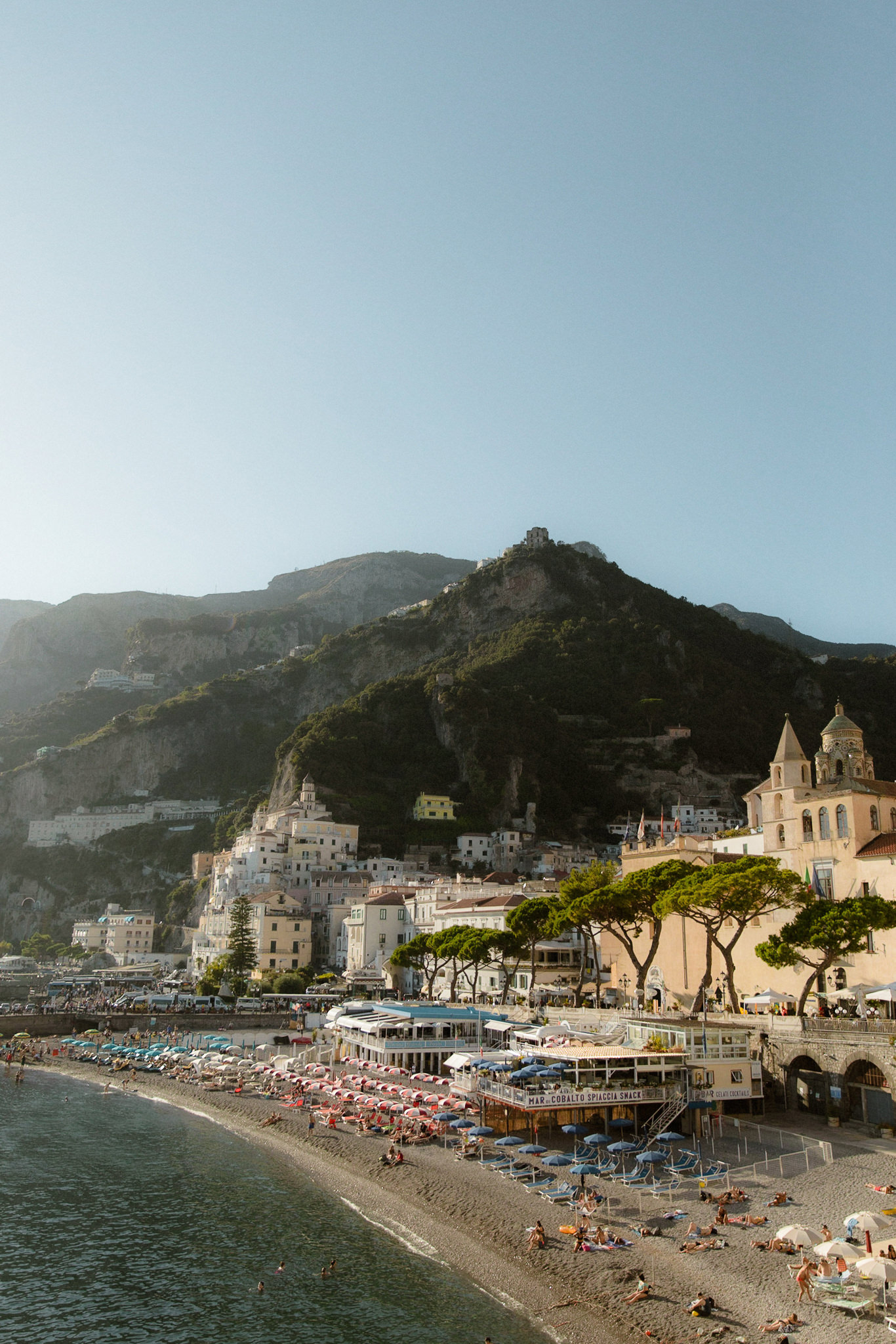 View of a coastal wedding location on the Amalfi Coast in Italy